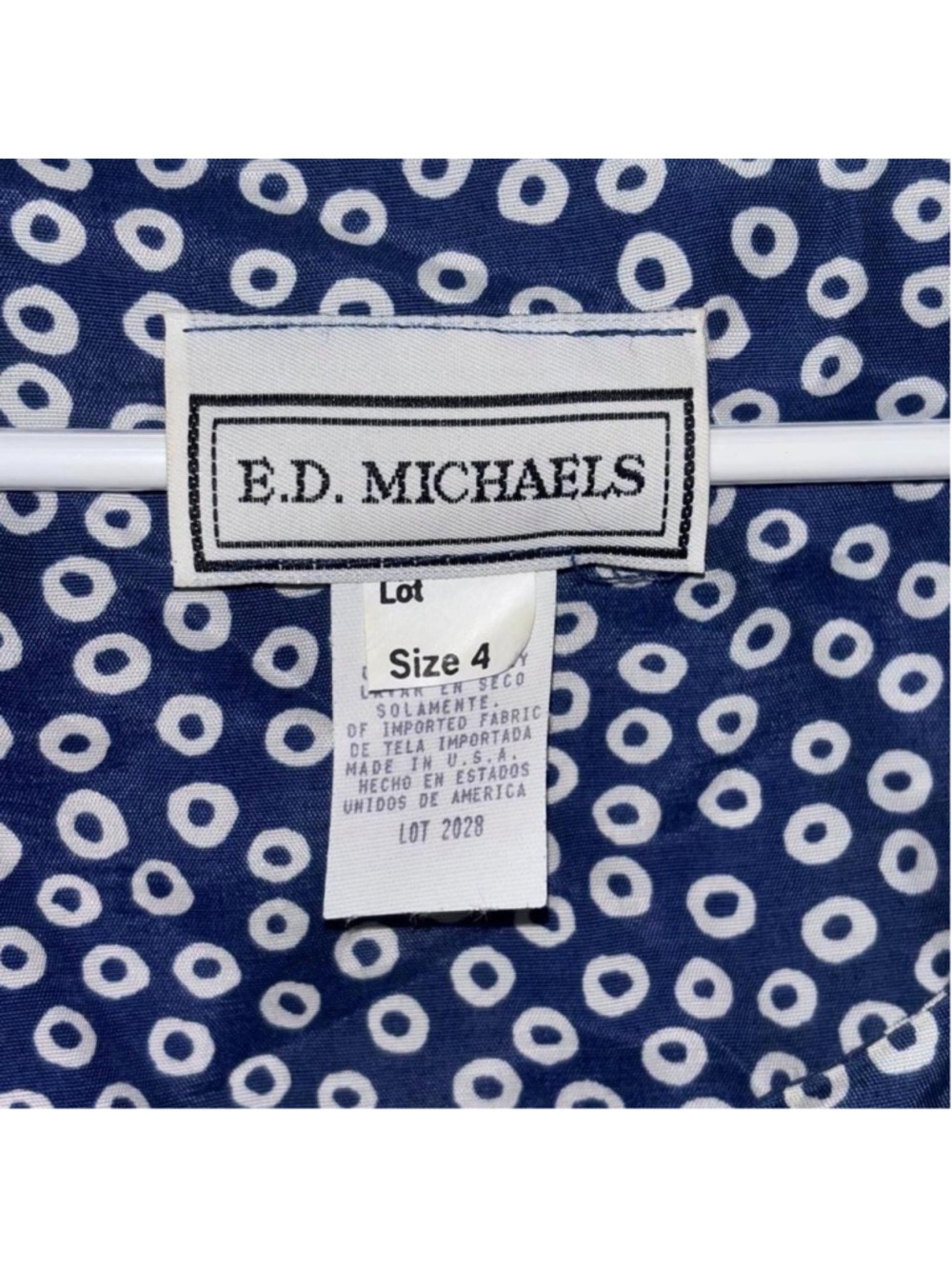 Vintage E.D. Michaels Blue and White Dress with corset tie back in size 4 - Picture 5 of 5